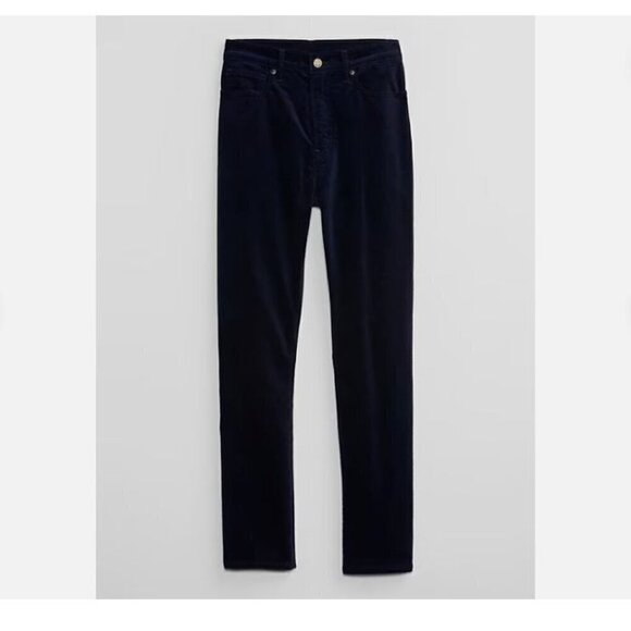 GAP High Rise Vintage Slim Navy Blue Soft Velvet Pants Size 30/10 #743986 RT$80 - Picture 5 of 15